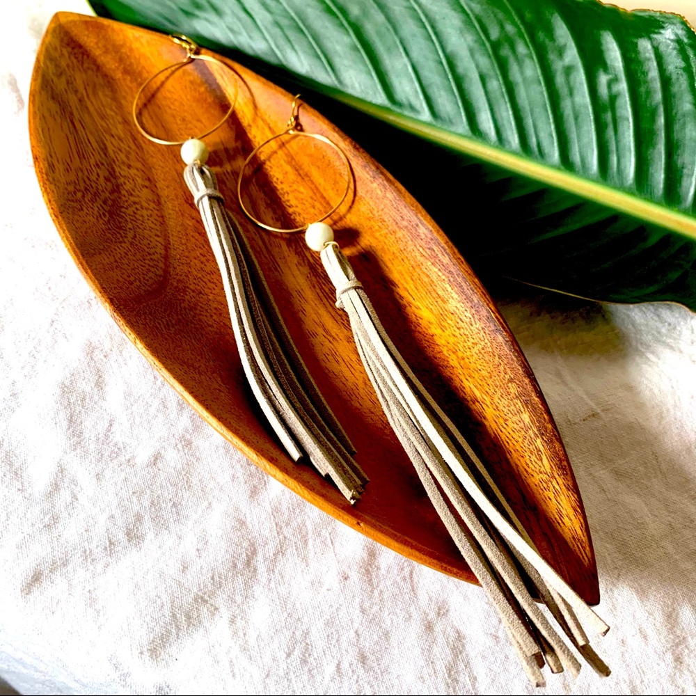 Faux-Suede Fringe Earrings
